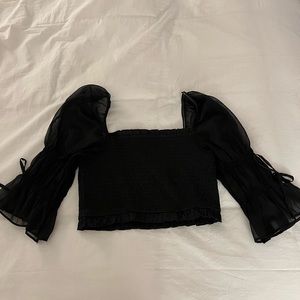Black Smocked Top